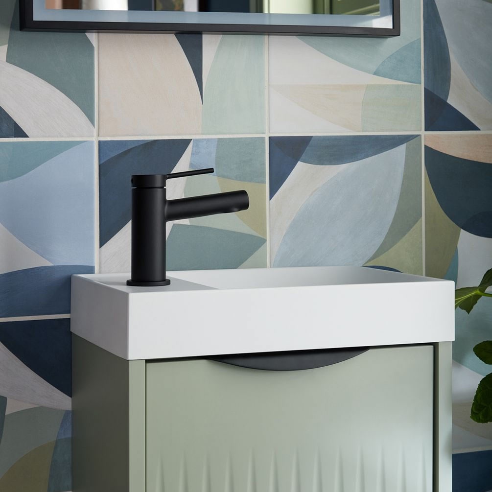 Vado Safari Lever Mini Matt Black Mono Basin Mixer - Lifestyle Image